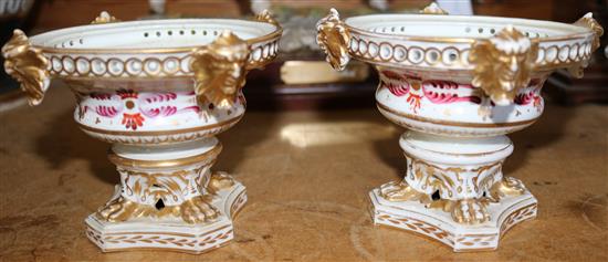 Pair of Crown Ducal pot pourri dishes